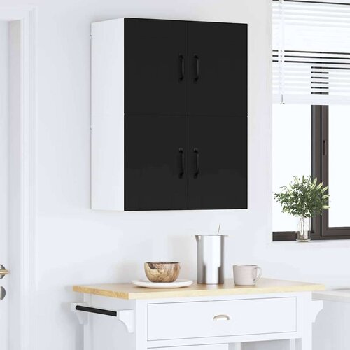 VidaXL zidni kuhinjski ormarić s policom 2 pcs crna 60 x 31 x 40 cm Slike