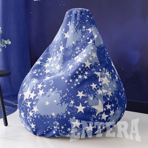 ENTERA Dečiji Lazy Bag - Bele zvezdice na plavom lazy bagu - 140 Slike