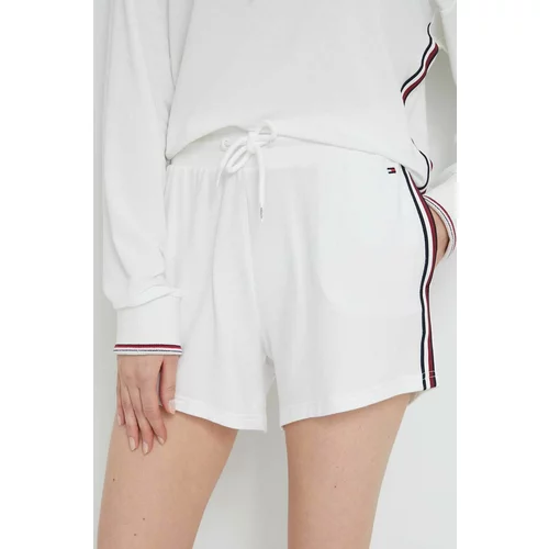 Tommy Hilfiger Kratke hlače za žene, boja: bijela, s aplikacijom, visoki struk