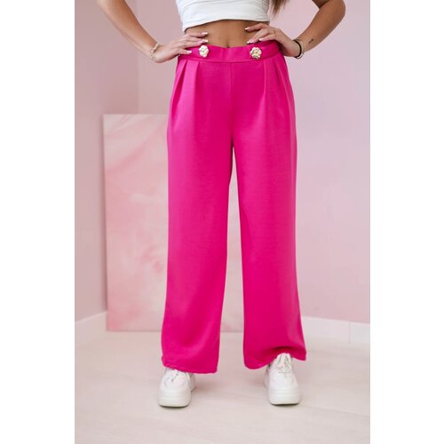 Kesi Włoski Wide-leg trousers buttery-fabric fuchsia Slike