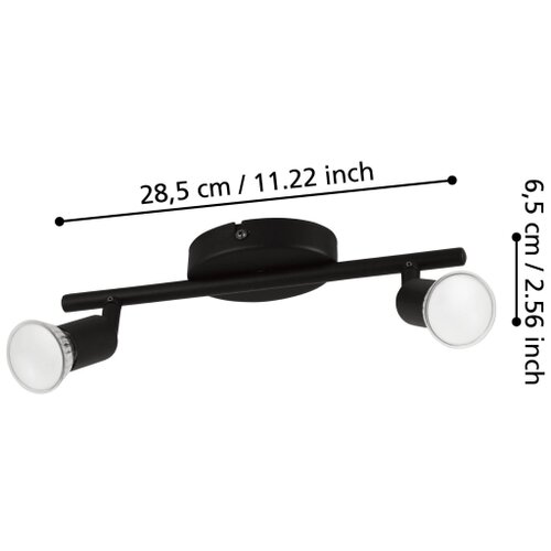 Eglo 32429 - LED spot svetiljka BUZZ-LED 2xGU10/2,8W/230V 3000K crna Slike