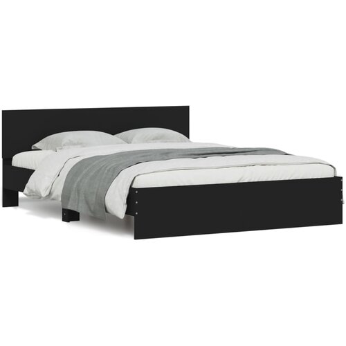 vidaXL Okvir za krevet s uzglavljem i LED crni 150x200 cm Cene
