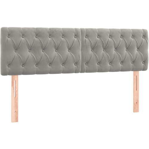 Maison Chic Posteljno vzglavje - Vzglavna omarica 2 kosa svetlo sivo 72x7x78/88 cm žamet, (22077411) Cene