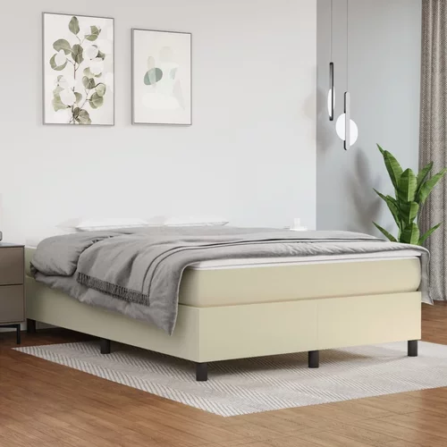 vidaXL Okvir za krevet s oprugama krem 140x200 cm od umjetne kože
