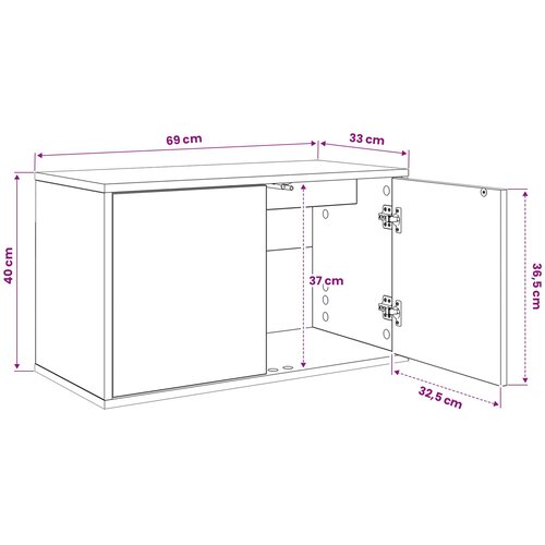  ormar za montažu na zid LOCHEM 69 x 33 x 40 cm Hrast sonoma Slike