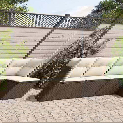 vidaXL 5-dijelni set vrtnih sofa s jastucima poliratan smeđi Cene