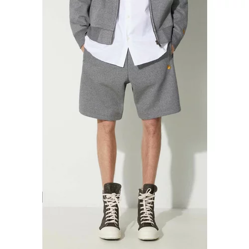 Carhartt WIP Kratke hlače Chase Sweat Short za muškarce, boja: siva, melanž, I033669.00CXX
