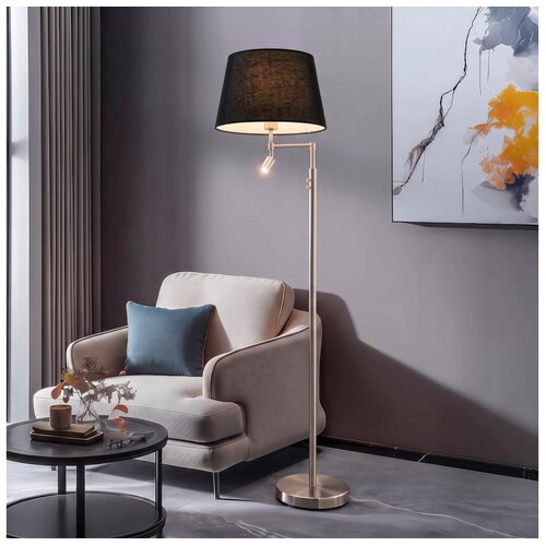 Brilagi LED Podna lampa CERIA 1xE27/60W/230V + LED/2,1W mat hrom/crna Cene