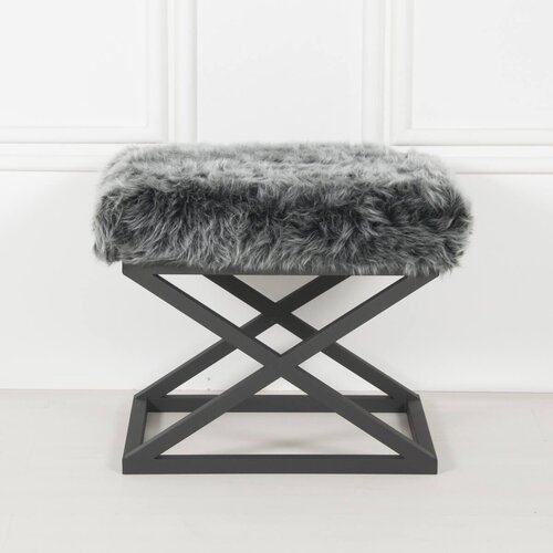 Atelier Del Sofa Capraz Plush - Black, Grey BlackGrey Pouffe Cijene