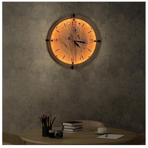  Li-Go 23688/DUB2 - LED sat sa senzorom pokreta LED/1xAA prečnika 32 cm hrast Cene