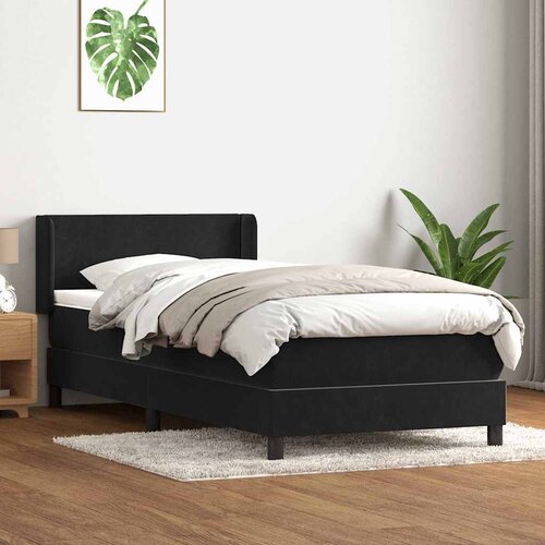 vidaXL Box spring krevet s madracem crni 90x210 cm bar&scaron;unasti Cijene