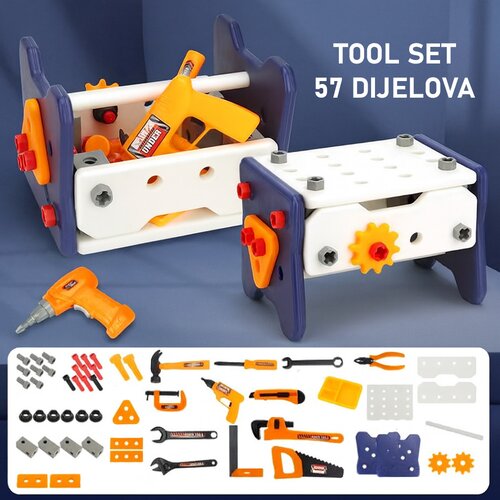 KIDS Tool Kit 56 Dijelova + Električna Bu&amp;scaron;ilica Slike