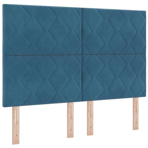  Boxspring krevet s madracem Plava 160 x 200 cm Bar&amp;scaron;un - Plava 160 x 200 cm Dizajn s rombovima Slike