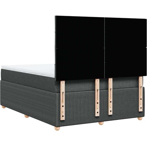 VidaXL Krevet s oprugama i madracem tamnosivi 140x190 cm od tkanine Slike