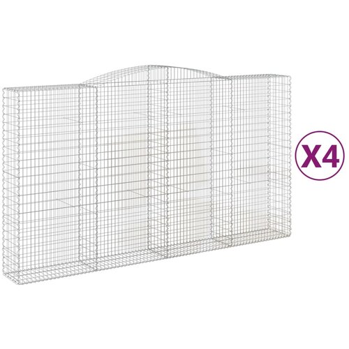  Lučne gabionske ko&amp;scaron;are 4 kom 400x50x220/240cm pocinčano željezo Slike