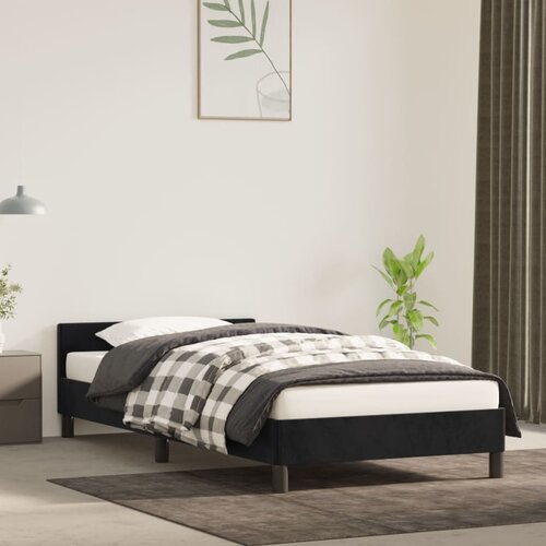 VidaXL Posteljni okvir z vzglavjem črn 80x200 cm žamet Slike