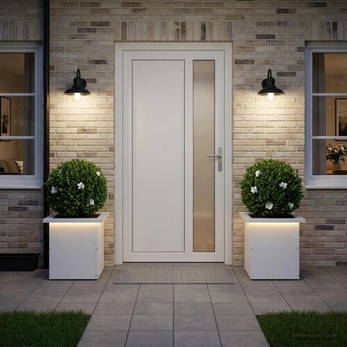  Vrtna posuda za sadnju s LED svjetlom 2 kom. Bijela - Bijela 30 x 30 x 30 cm 2 Cijene