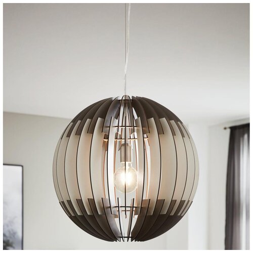Eglo 63256 - Luster na sajli OLMERO PRO 1xE27/60W/230V prečnik 40 cm siva/bela Slike