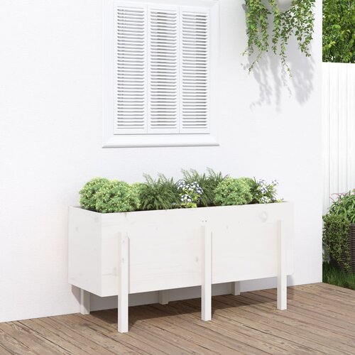 vidaXL Povišena vrtna gredica bijela 121 x 50 x 57 cm masivna borovina Cijene