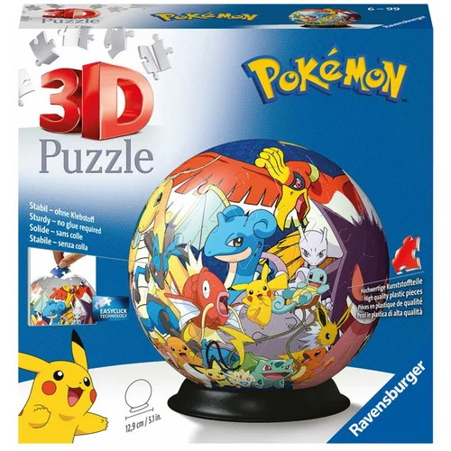 Ravensburger Puzzle - 3D Puzzle - Puzzle Ball Pokémon, 72 delov