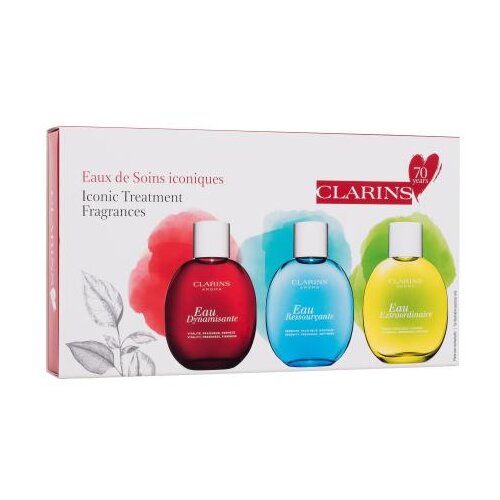 Clarins Aroma Iconic Treatment Fragrances set: negovalna dišeča vodica Eau Dynamisante 30 ml + negovalna dišeča vodica Eau Ressourcante 30 ml + negovalna dišeča vodica Eau Extraordinaire 30 ml unisex Cene