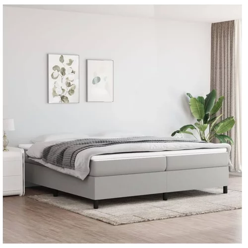  Box spring posteljni okvir svetlo siv 200x200 cm blago