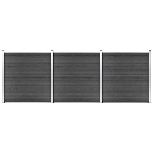 vidaXL Komplet ograjnih panelov WPC 526x186 cm črn Cene