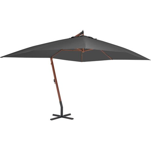 VidaXL Previsni senčnik z lesenim drogom 400x300 cm antracit Slike