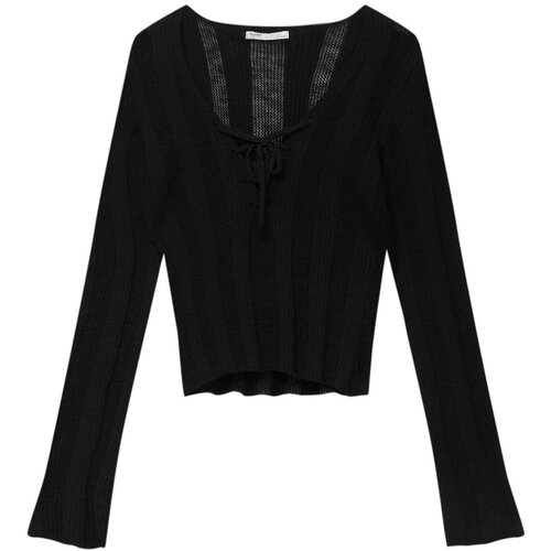 Pull&amp;amp;Bear Pulover črna Slike