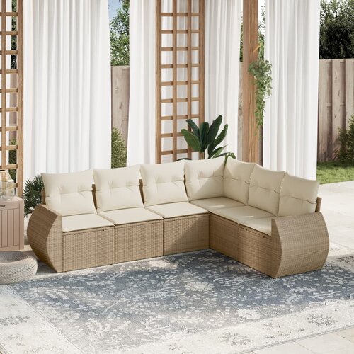 vidaXL 6-dijelni set vrtnih sofa s jastucima bež od poliratana Cijene