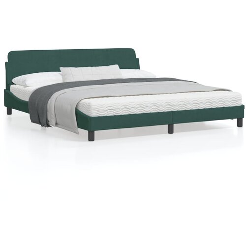 VidaXL Posteljni okvir z vzglavjem temno zelen 180x200 cm žamet Slike