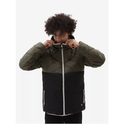 Vans Black-khaki Mens Quilted Jacket with Hood - Men Slike