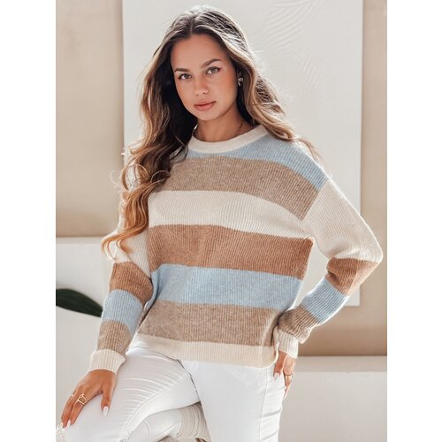 DStreet Damski sweter w paski CALVENA kremowo-beżowy Slike