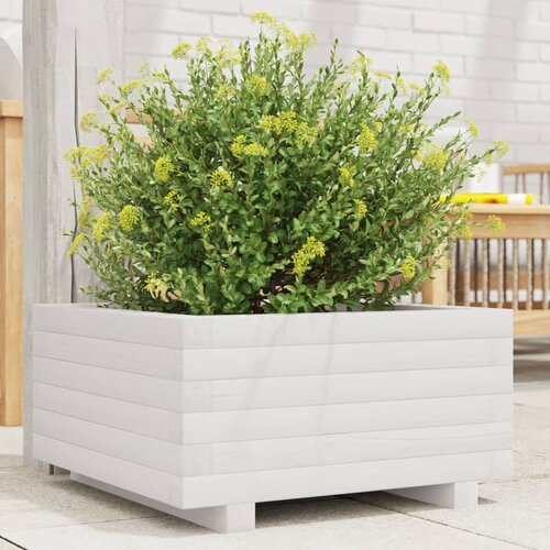 vidaXL Vrtna sadilica bijela 50x50x26,5 cm od masivne borovine Cijene