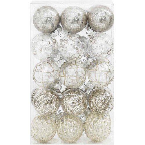  Set božićnih kuglica 30 kom. &amp;Scaron;ampanjca &amp;Oslash; 6 cm PET Slike