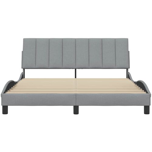  Okvir za krevet bez madraca Hanko svjetlosivi 160 x 200 cm od tkanine Slike