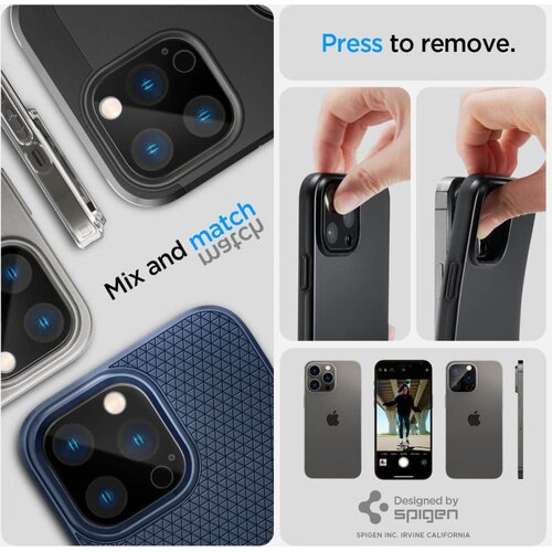 Spigen OPTIK.TR ZA&amp;Scaron;TITNIK ZA KAMERU 2-PAK IPHONE 14 PRO / 14 PRO MAX / 15 PRO / 15 PRO MAX CRNA MASKA Slike