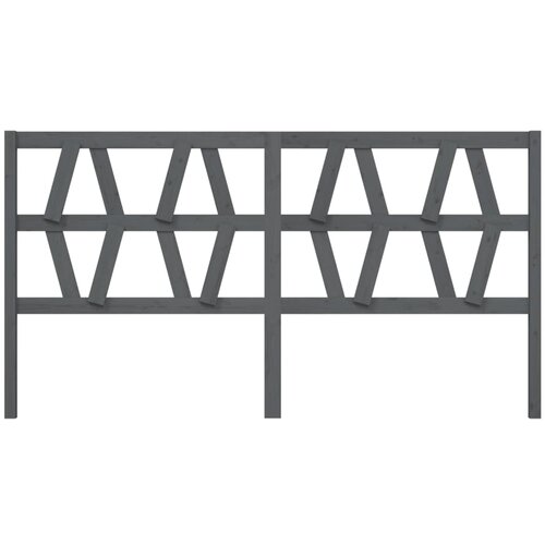  Uzglavlje za krevet sivo 206 x 4 x 100 cm od masivne borovine Slike