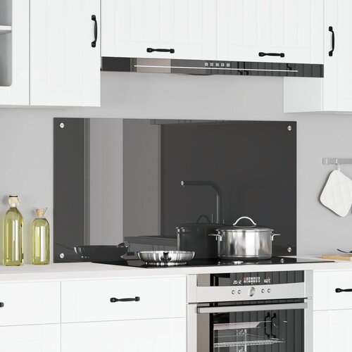 VidaXL Kuhinjska obloga Temno siva Kaljeno steklo 120 x 60 x 0.6 cm Slike