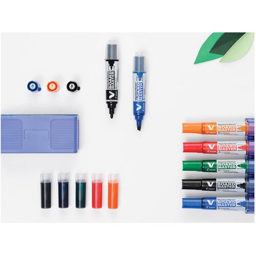  SET MARKER ZA BIJELU PLOČU 2,3 MM V BOARD MASTER BEGREEN PK10 PILOT PLUS REFILI (5 PLUS 5 GRATIS) PLAVI Slike
