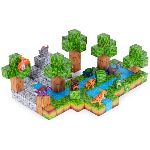  Magnetni set građevinske kocke Dinosauri - 142 dijelova Slike