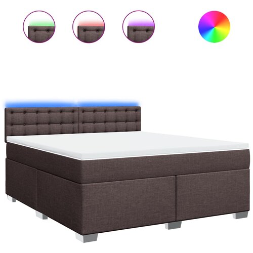 VidaXL Box spring postelja z vzmetnico temno rjava 180x200 cm blago, (21304719) Slike