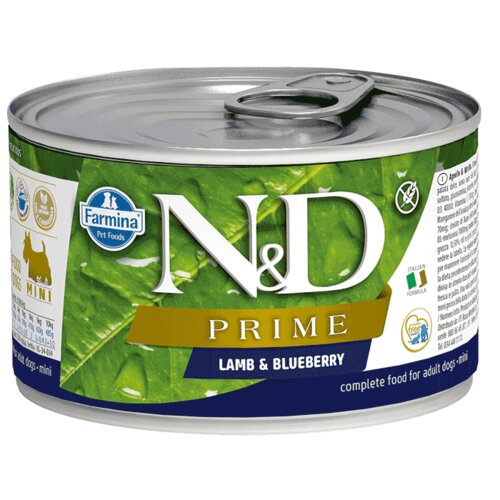 N&d Prime Dog Adult Mini jagnje in borovnica 140 g konzerva Cene