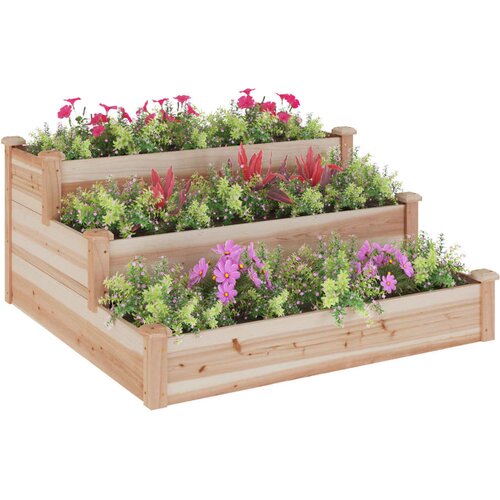  Povi&amp;scaron;ena vrtna gredica 120 x 120 x 56 cm od masivne jelovine Slike