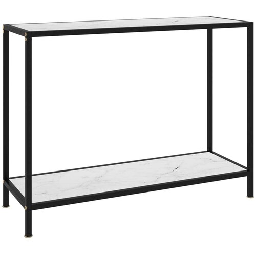  Konzolna mizica bela 100x35x75 cm kaljeno steklo, (20625257) Cene