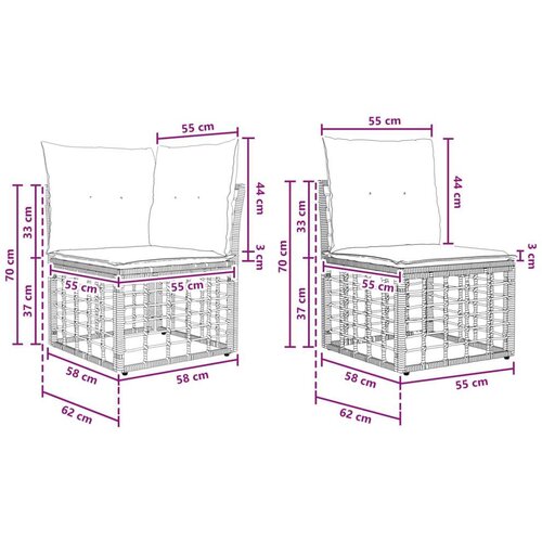  Set vanjskih sofa Prirodna Poliester - Prirodna bez stola Slike