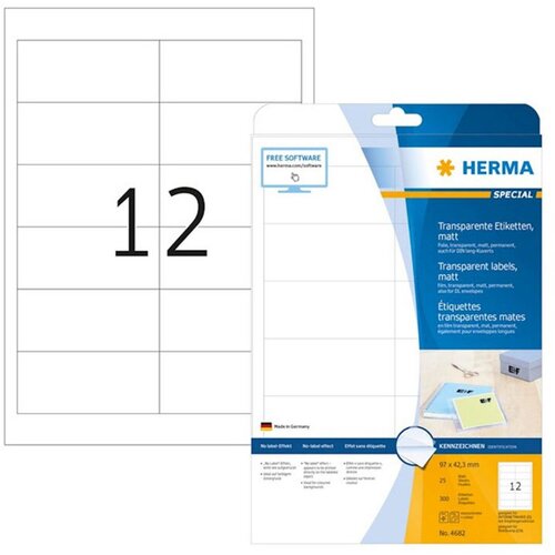 Herma etikete 97,0x42,3 A4/12 1/25 transparent ( 02H4682 ) Cene