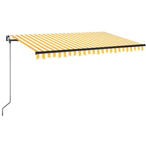 Maison Chic Ročno zložljiva tenda - Senčniki z LED lučmi 450x350 cm rumena in bela, (22041327) Slike