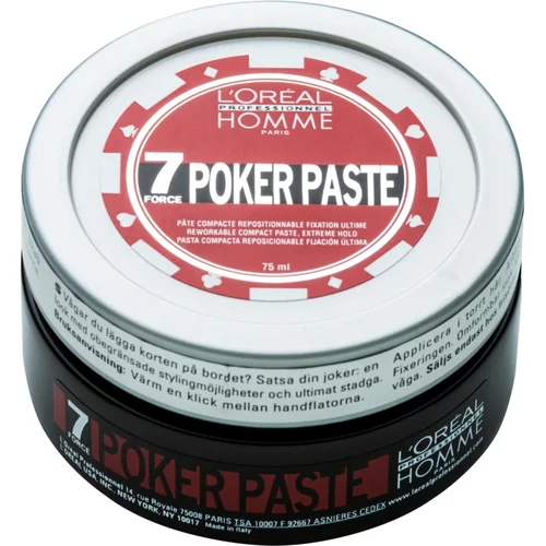 L´Oréal Paris Homme 7 Poker modelirna pasta ekstra močno utrjevanje 75 ml