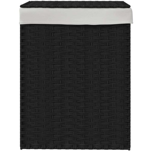 VidaXL Ko&amp;scaron;ara za rublje s poklopcem crna 46 x 33 x 60 cm od poliratana Slike